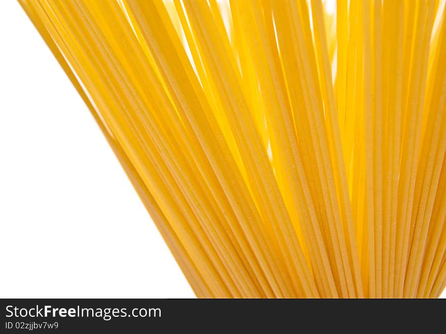 A bunch of spaghetti isolated on white