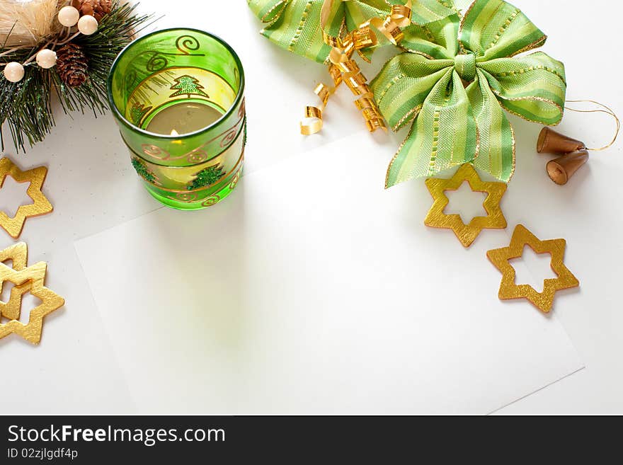 Christmas decorations. background with space for text or image.