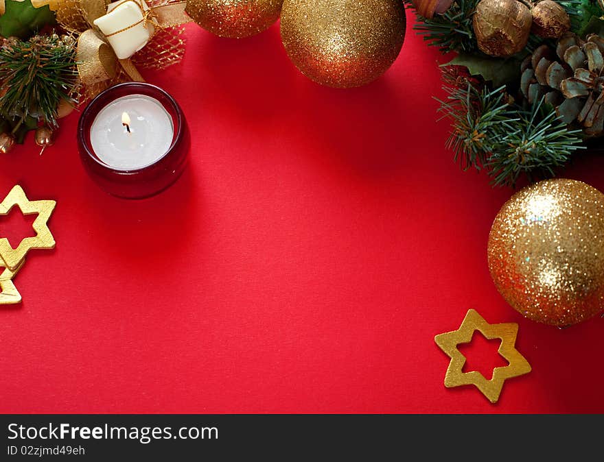 Christmas decorations. background with space for text or image.