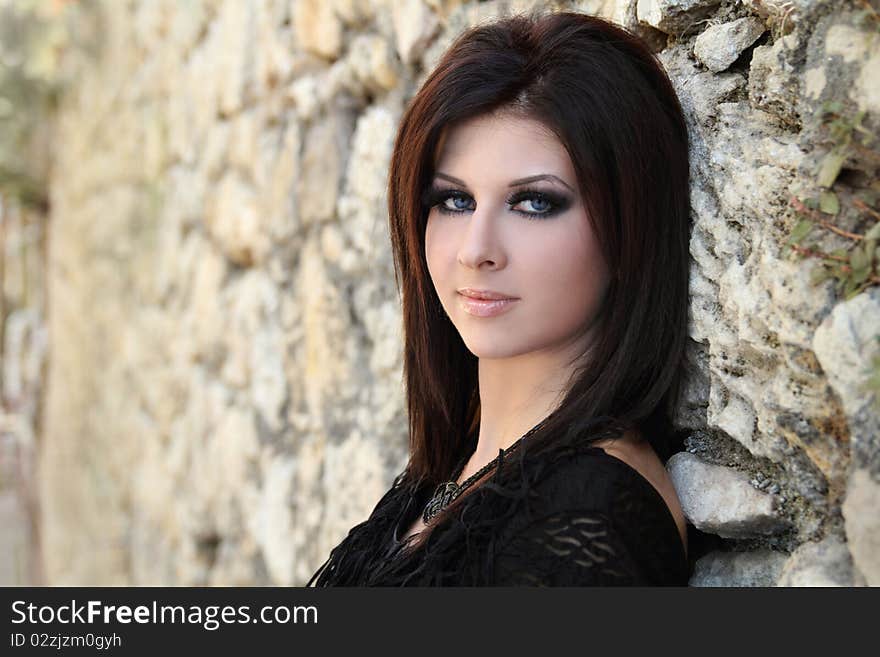 Portrait of beautiful young lady in calm mood. Portrait of beautiful young lady in calm mood