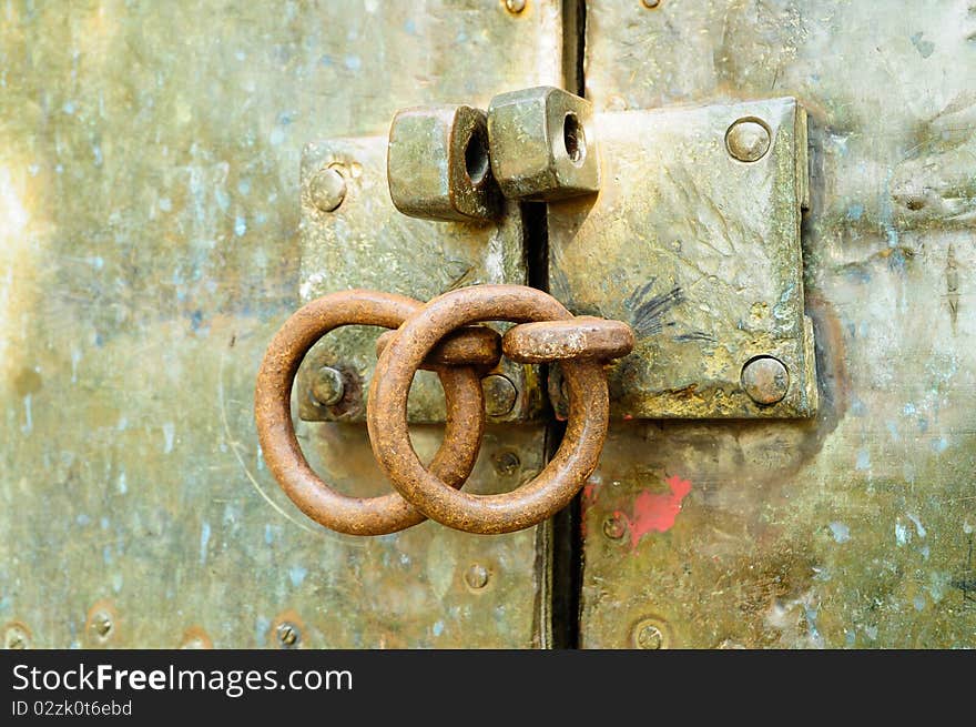 Unlock on an old door, viertnam