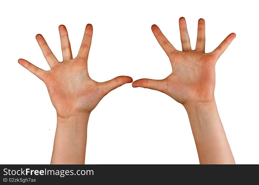 Gesturing hands isolated on white background