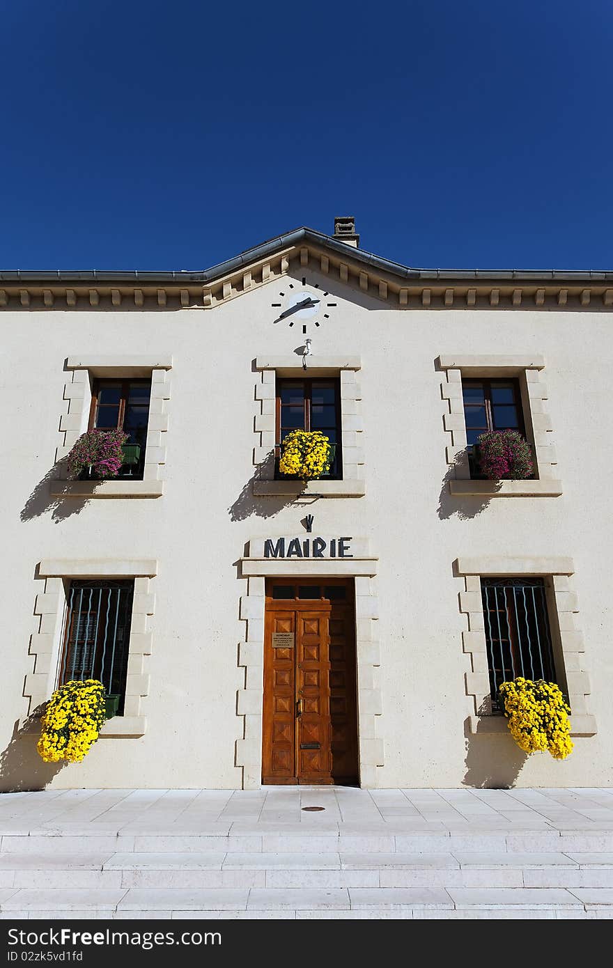 Administration building in France on summer