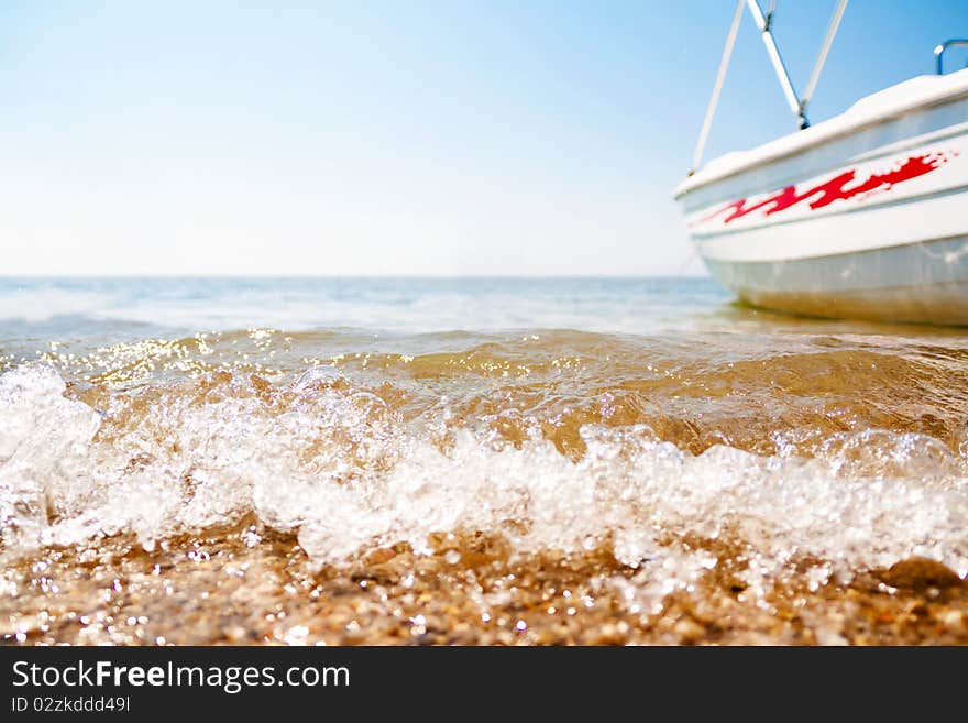 Tidal bore and boat