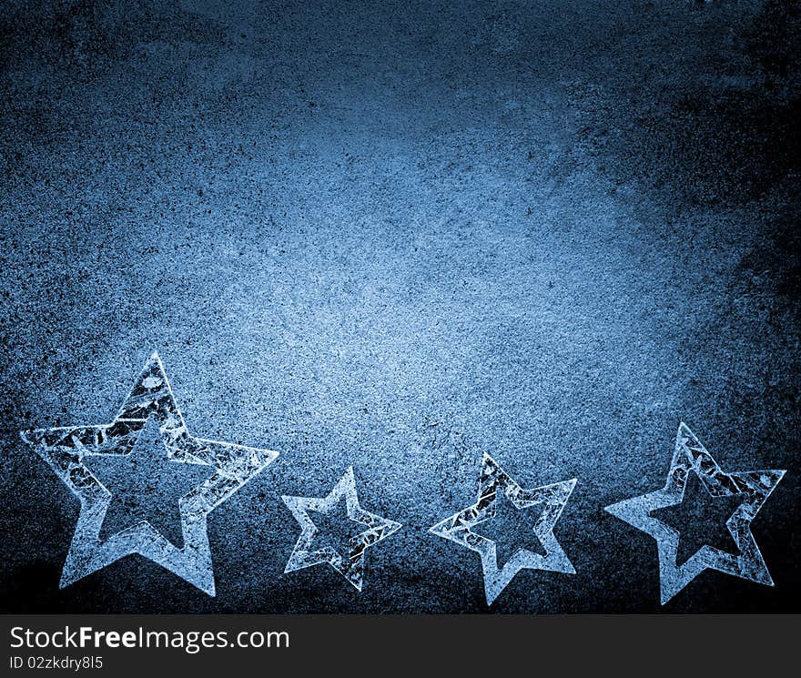 Abstract blue paper background with star