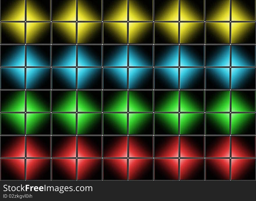 Illustration of colorful cube mosaic