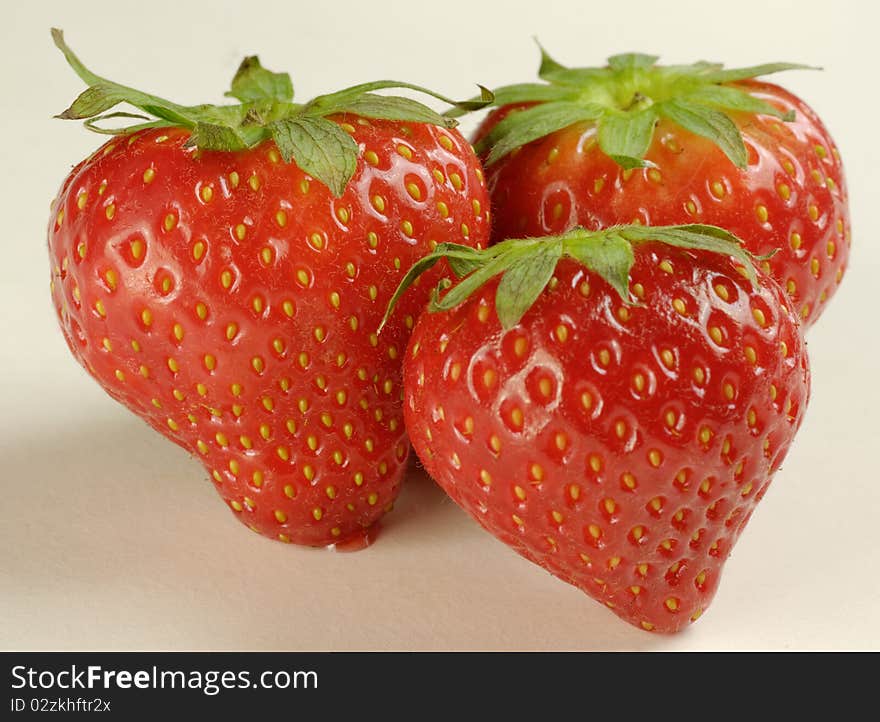 Fresh Strawberries on a White Background