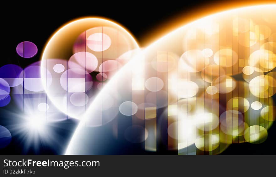 Abstract background - bright spheres with lights inside. Abstract background - bright spheres with lights inside