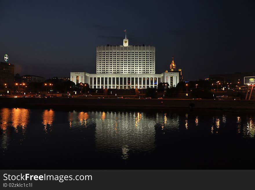 Russian White House at night