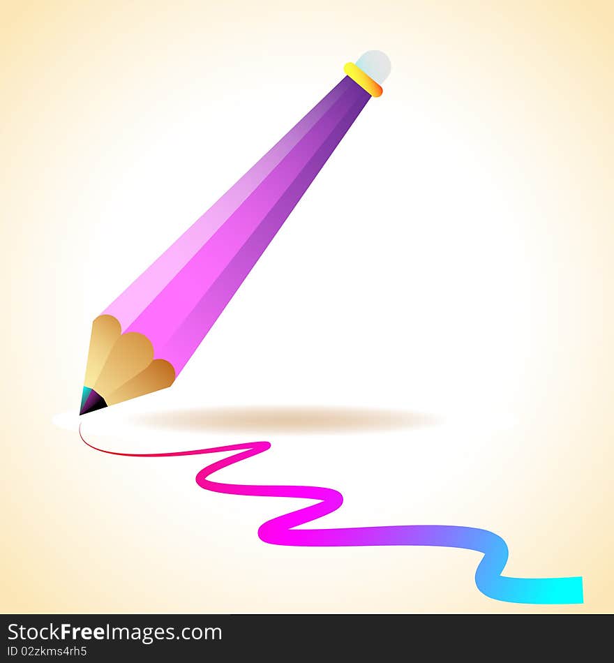 Vector Pencil drawing colorful line