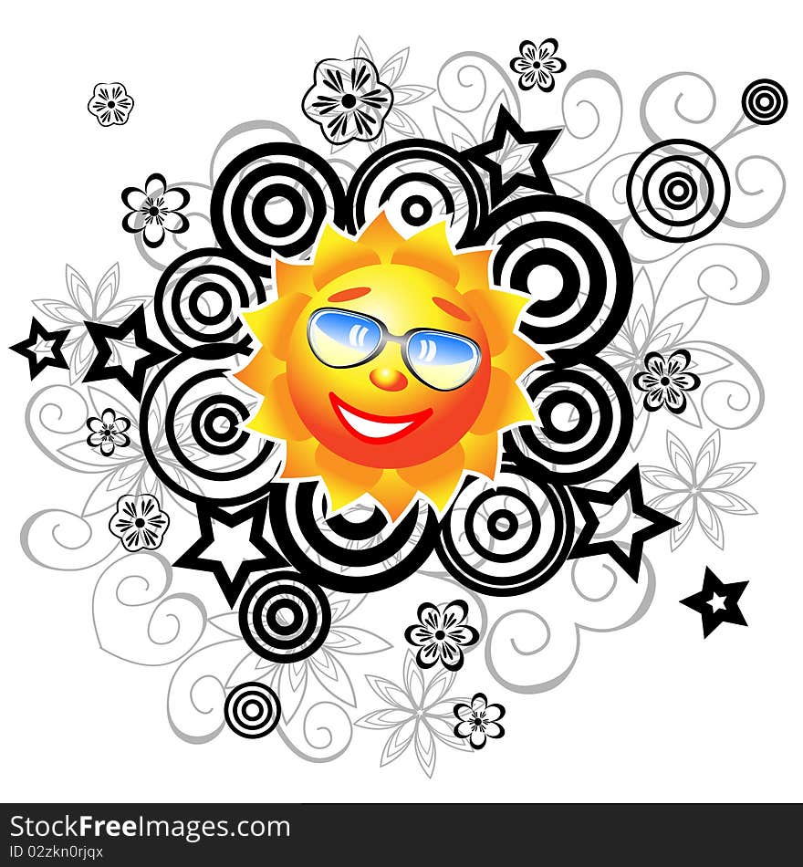 background with colorful sun illustration. background with colorful sun illustration