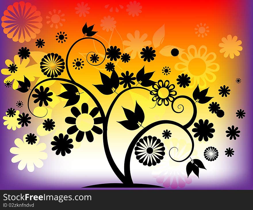 Abstract colorful background wiht tree. Abstract colorful background wiht tree.