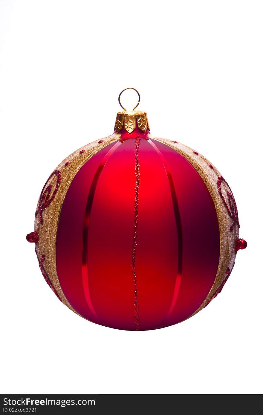 Red dull christmas ball on white background. Red dull christmas ball on white background