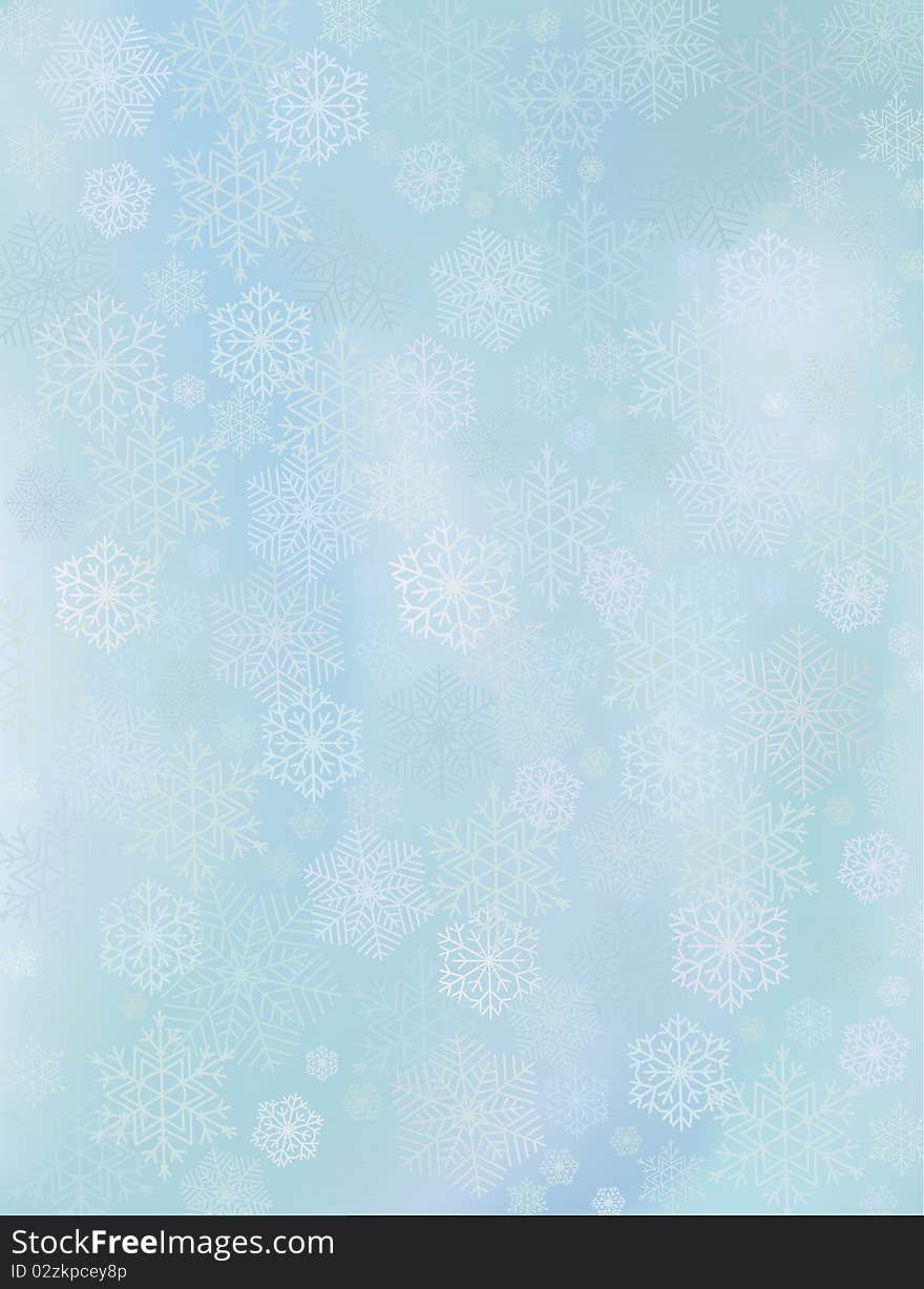 Blue winter Background with snowflakes