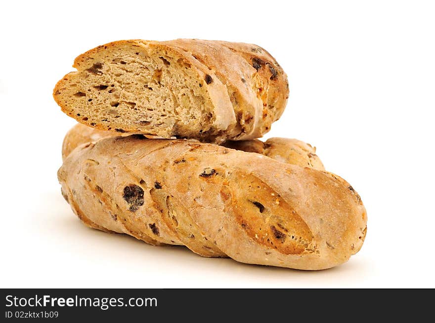 Some baguettes with raisins