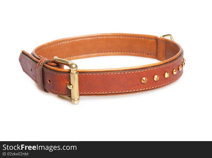 Brown leather collar