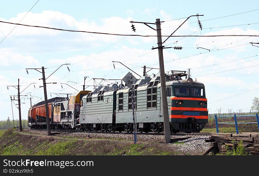 Green Electric Locomotive