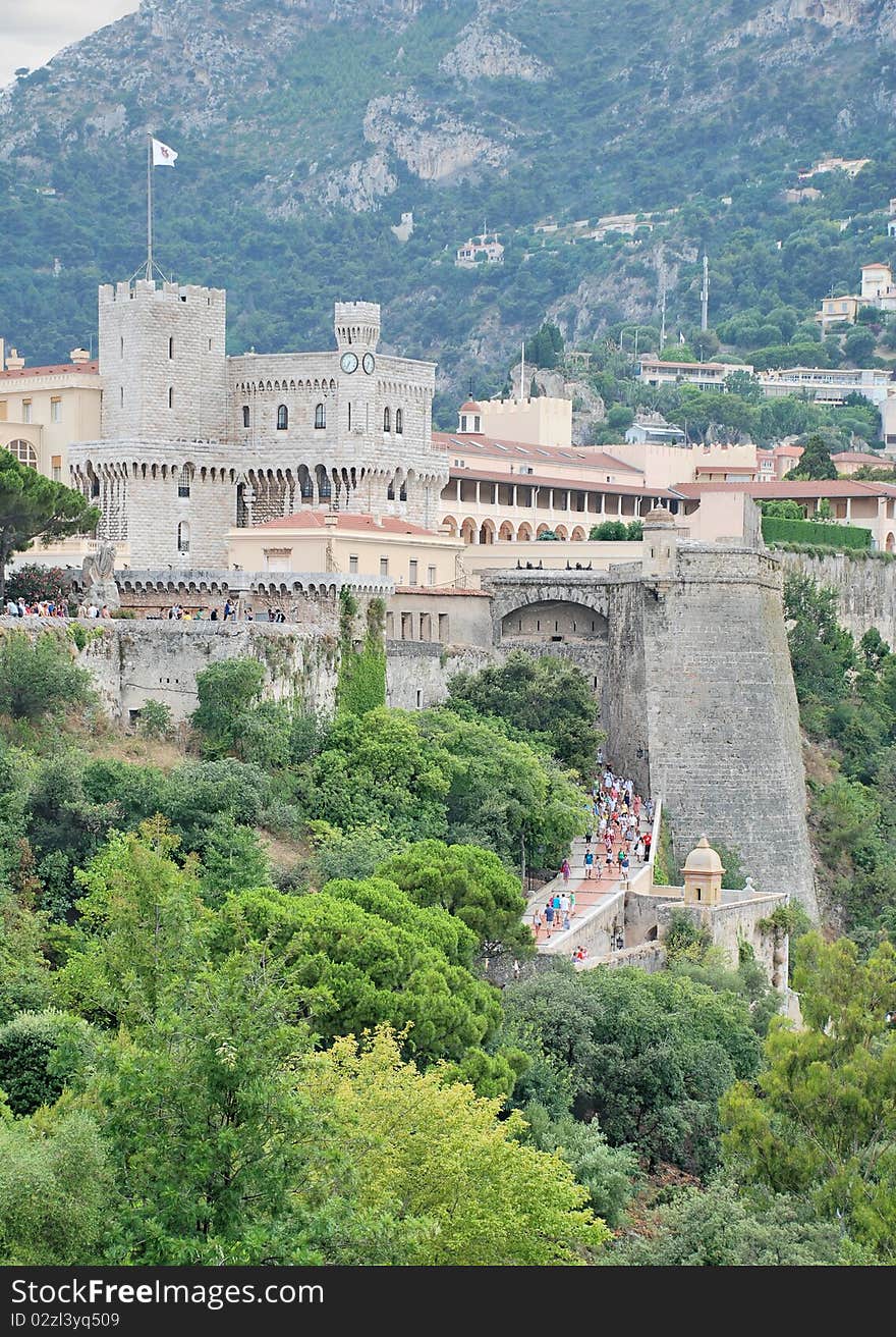 The Palace of Monaco, the official residence of the Prince of Monaco.