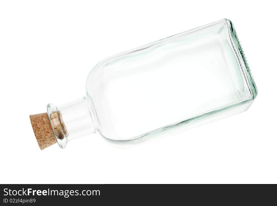 Glass bottle isolated on white background