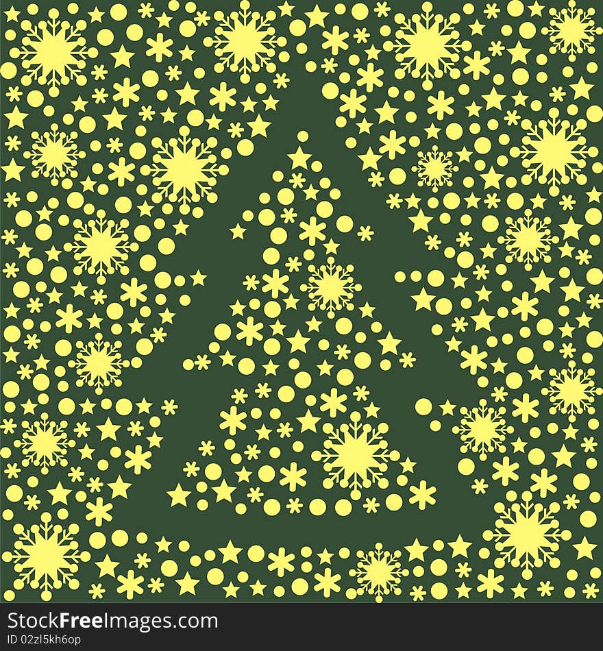 Yellow patterns on green background. Yellow patterns on green background.