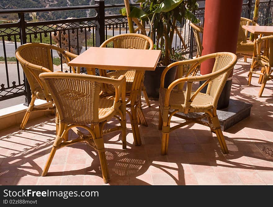 Cafe on the balcony.