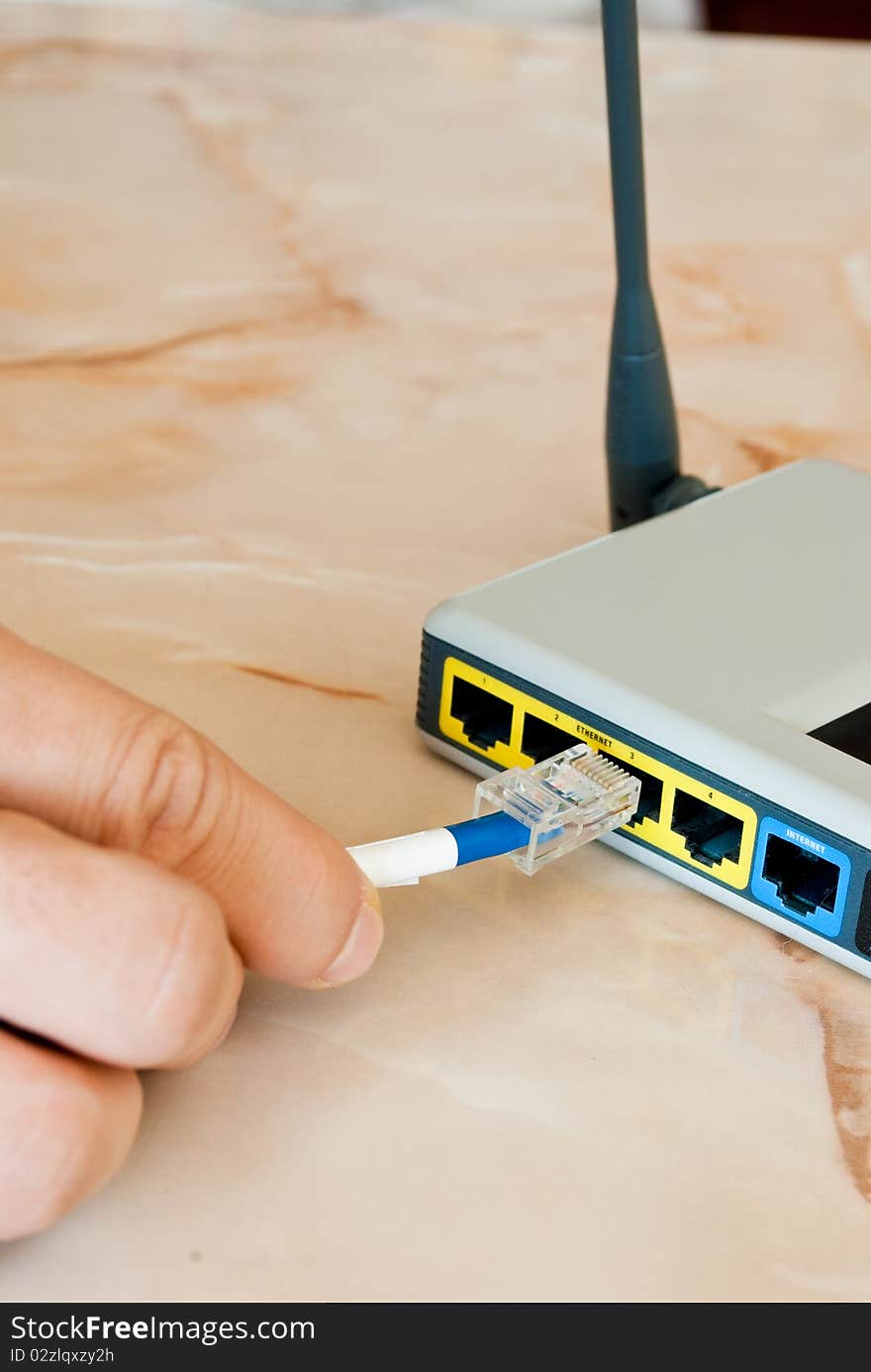 Ethernet cable and router