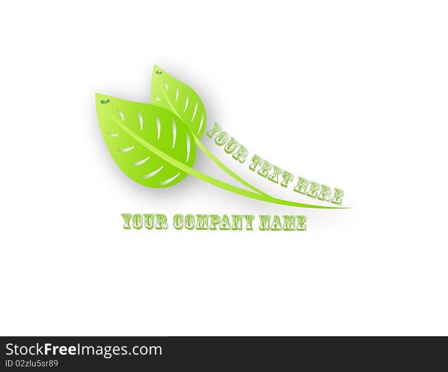 Green leaves logo isolated on white background. Green leaves logo isolated on white background