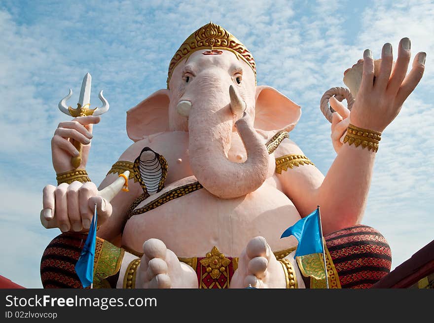 Ganesha statue at Nakhonnayok province, Thailand.