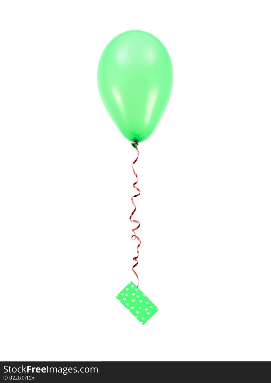 Green balloons isolated against a white background