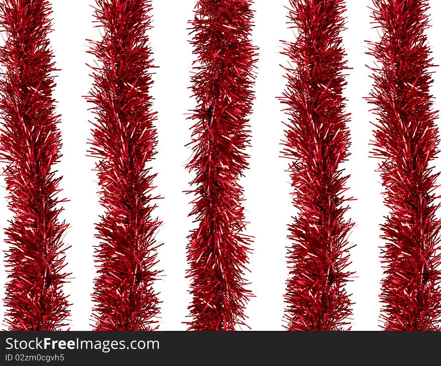 Christmas decorations isolated against a white background