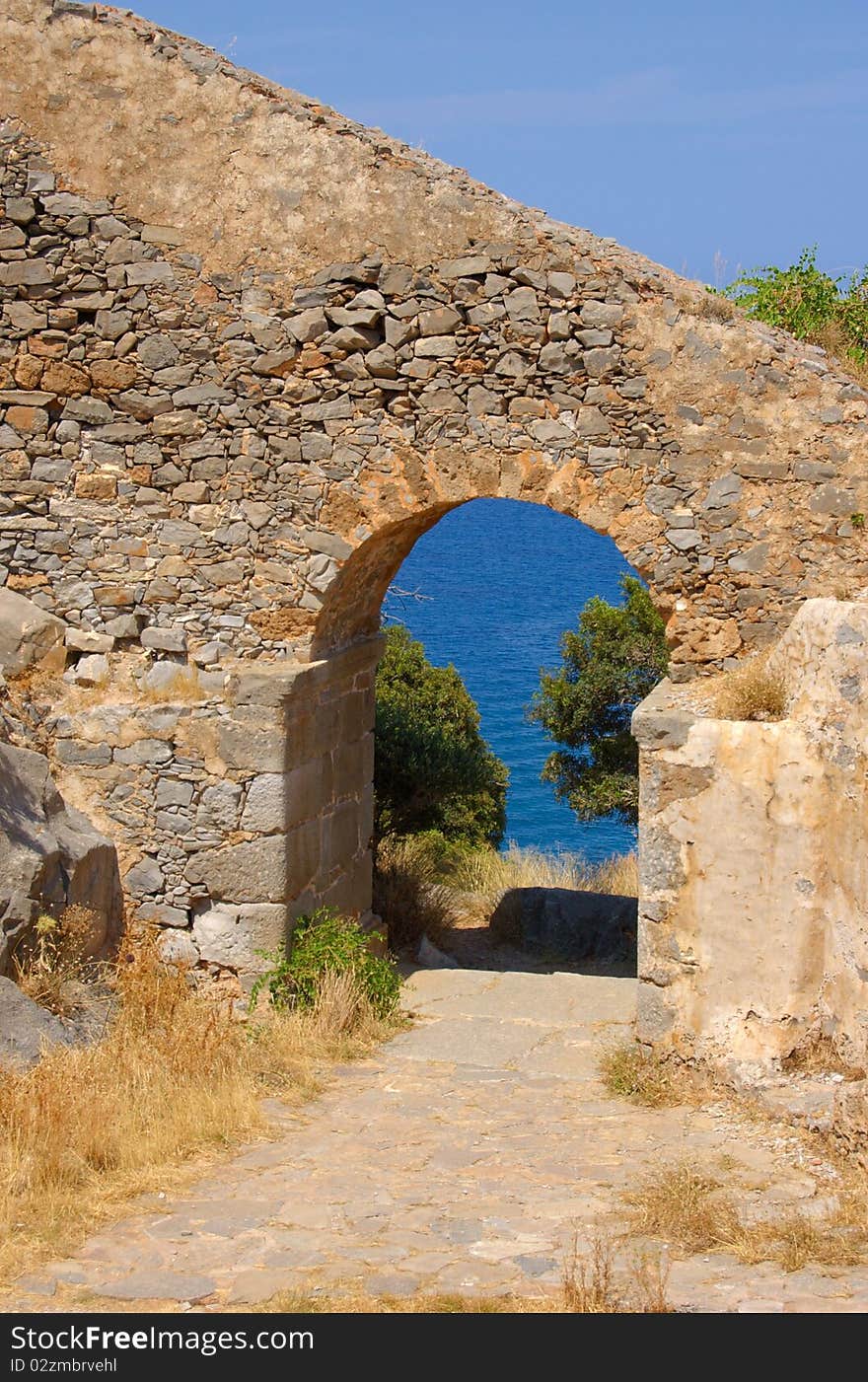 Spinalonga on the island of Crete, Greece. Spinalonga on the island of Crete, Greece