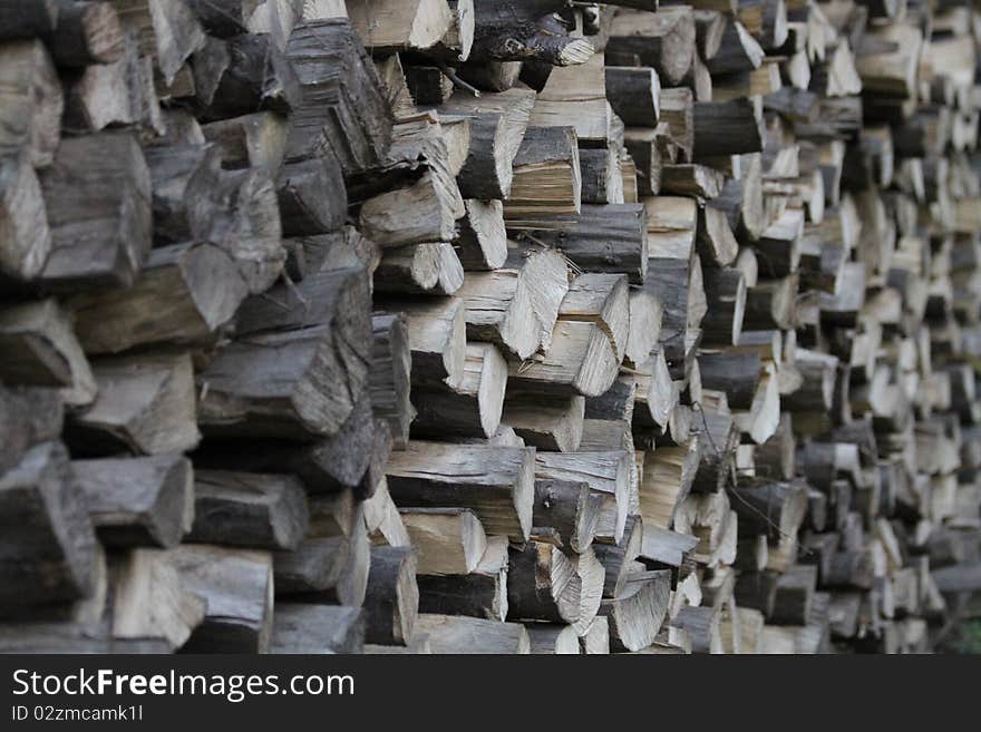 A stack of firewood for the winter