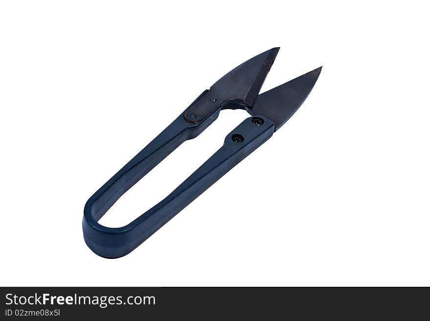 Scissors for cutting paper on a white background. Scissors for cutting paper on a white background.