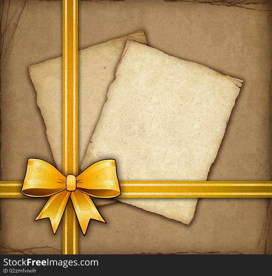 Gift Card With Gold Bow