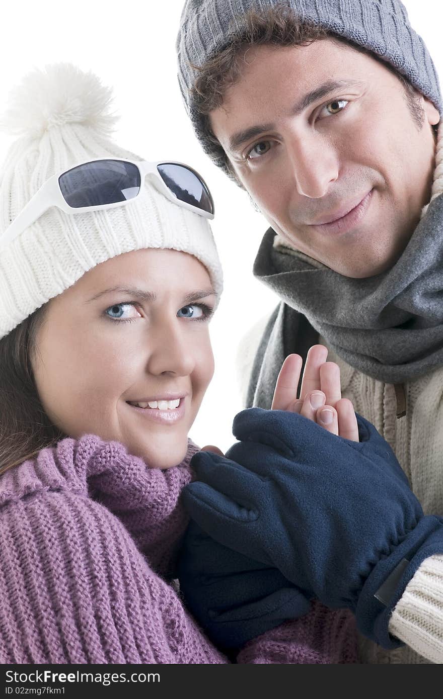 Young couple in winter clothes. Young couple in winter clothes