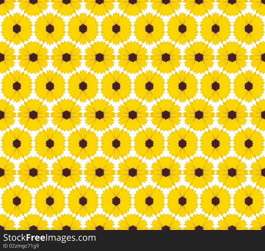 Seamless tile with yellow flowers on a green background. Seamless tile with yellow flowers on a green background.