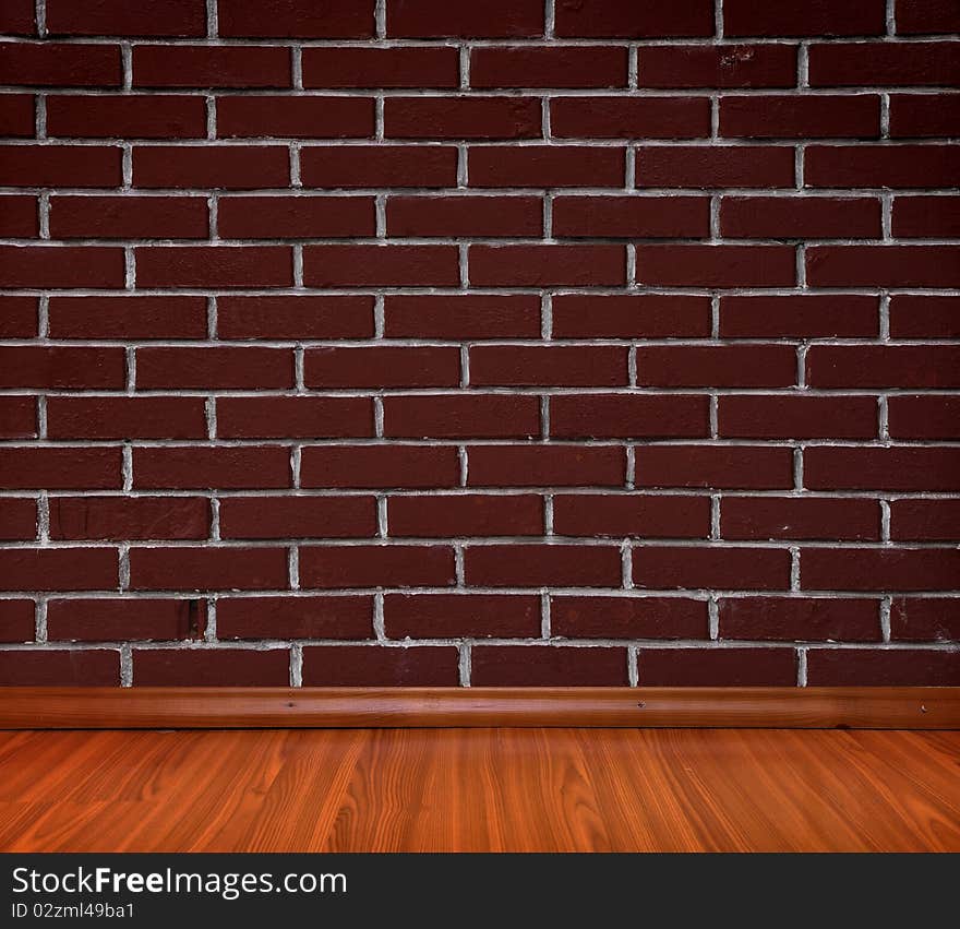 Room Interior Vintage With Brick Wall