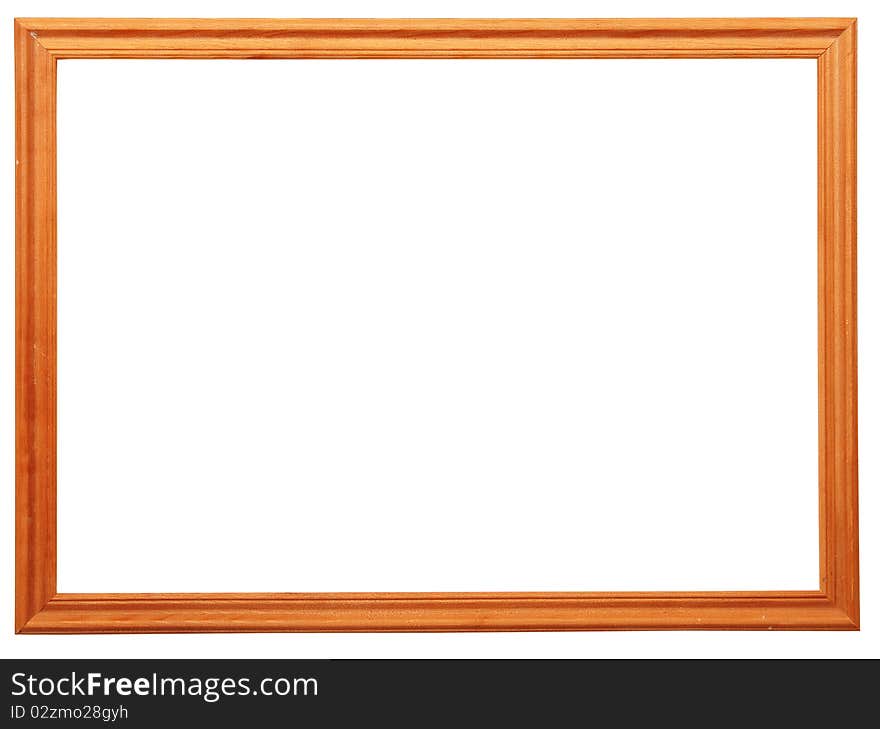 Wooden photo frame isolated on white background. Wooden photo frame isolated on white background