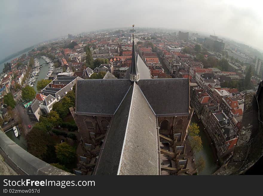 Top view of Dordrecht, is the most strary city in the Netherlands