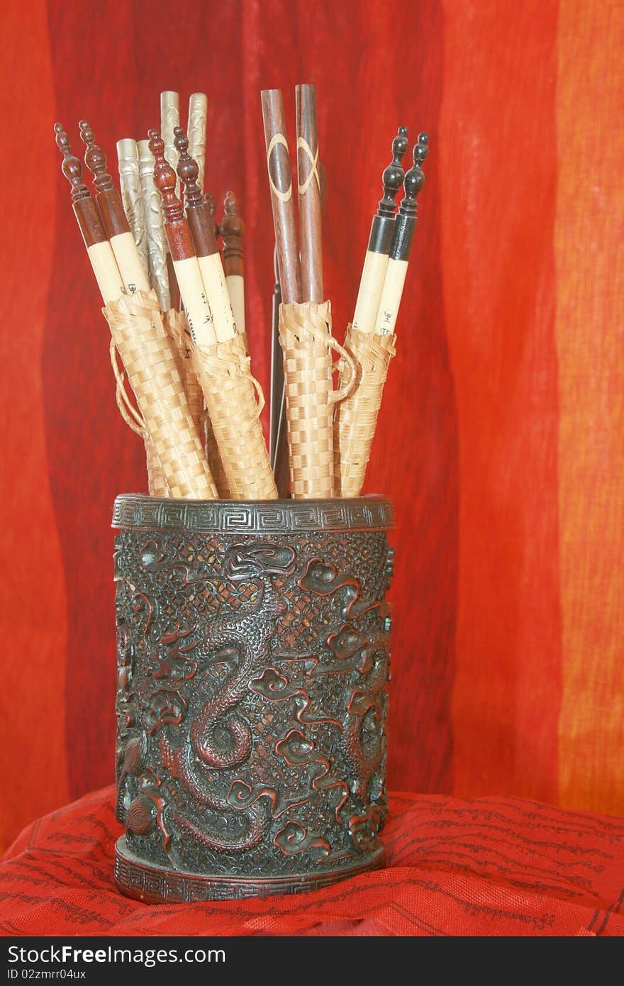 Set of many chinese chopsticks