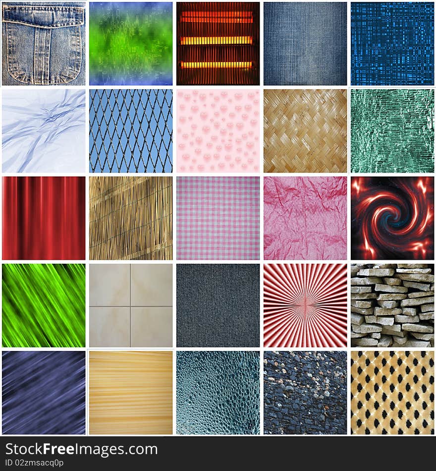 Set of different backgrounds and patterns