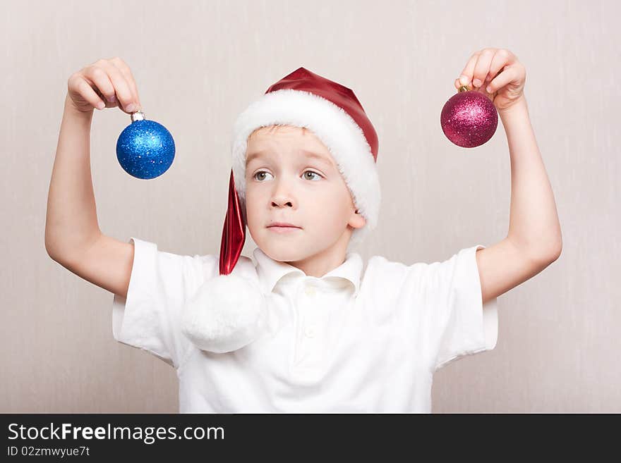 Boy In Red Christmas Hat