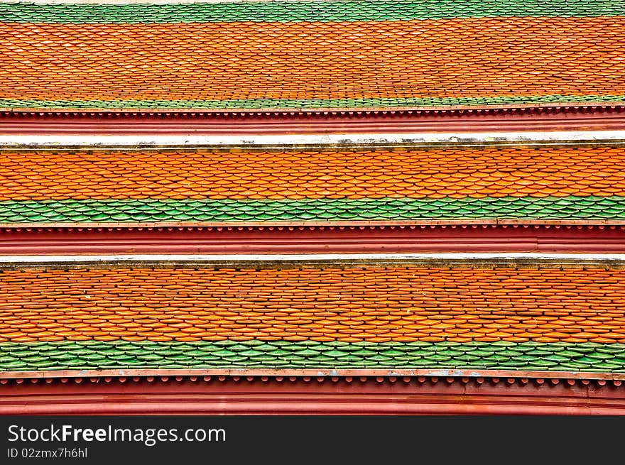 Tile Brown Roof Wat Pakeaw Thailand