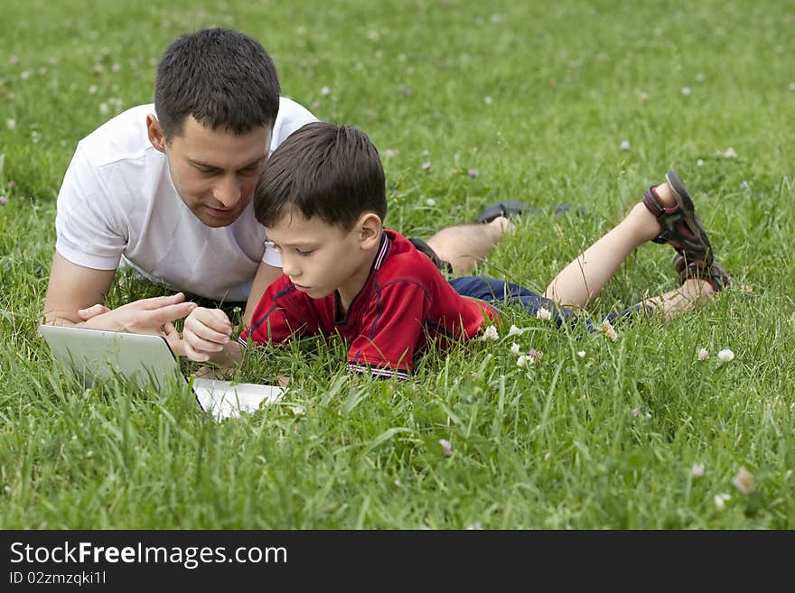 Family With Laptop