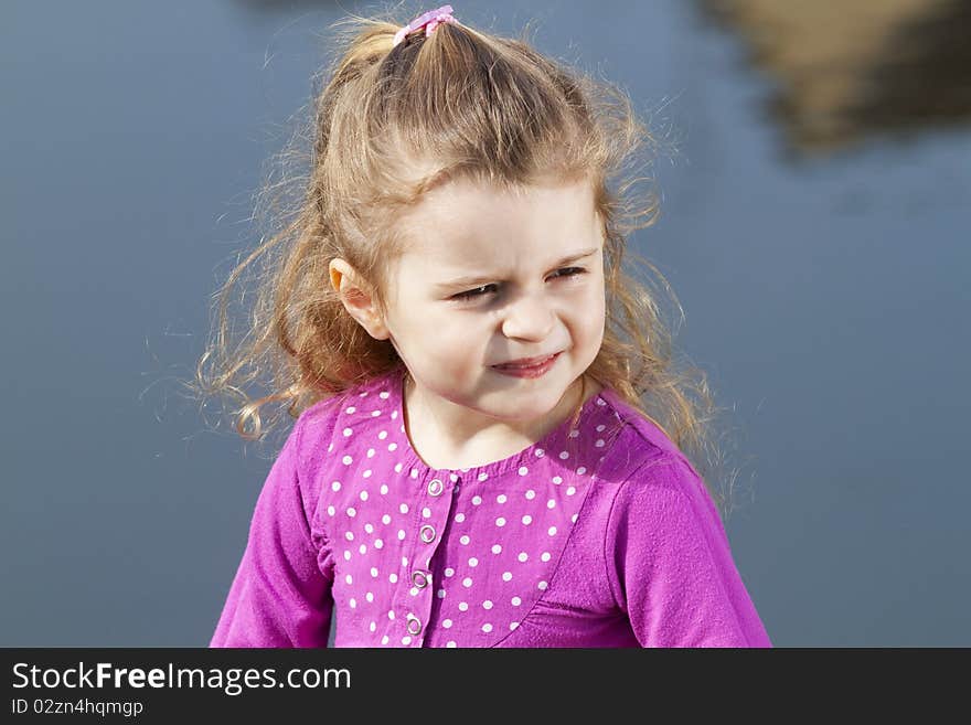 Smiling 4 year old girl.