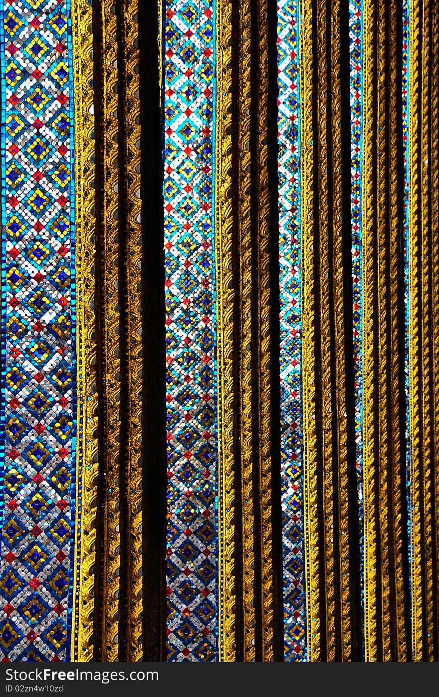 Color Glass Wall,  Wat Pakeaw Thailand