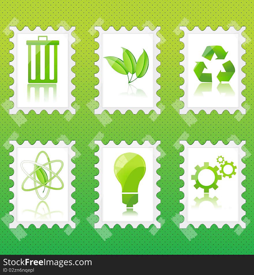 Illustration of recycle with green background. Illustration of recycle with green background