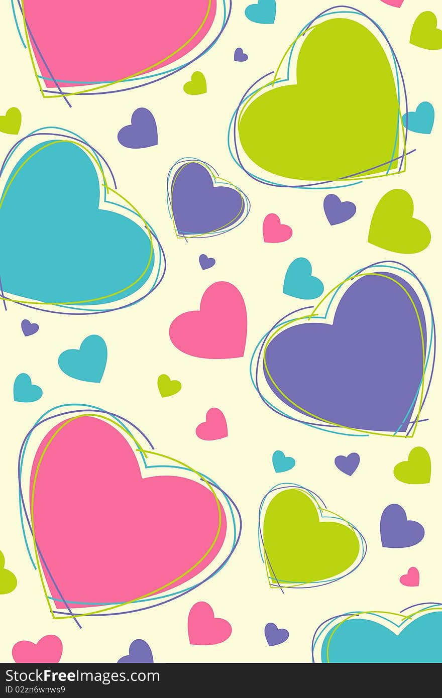 Retro hearts background