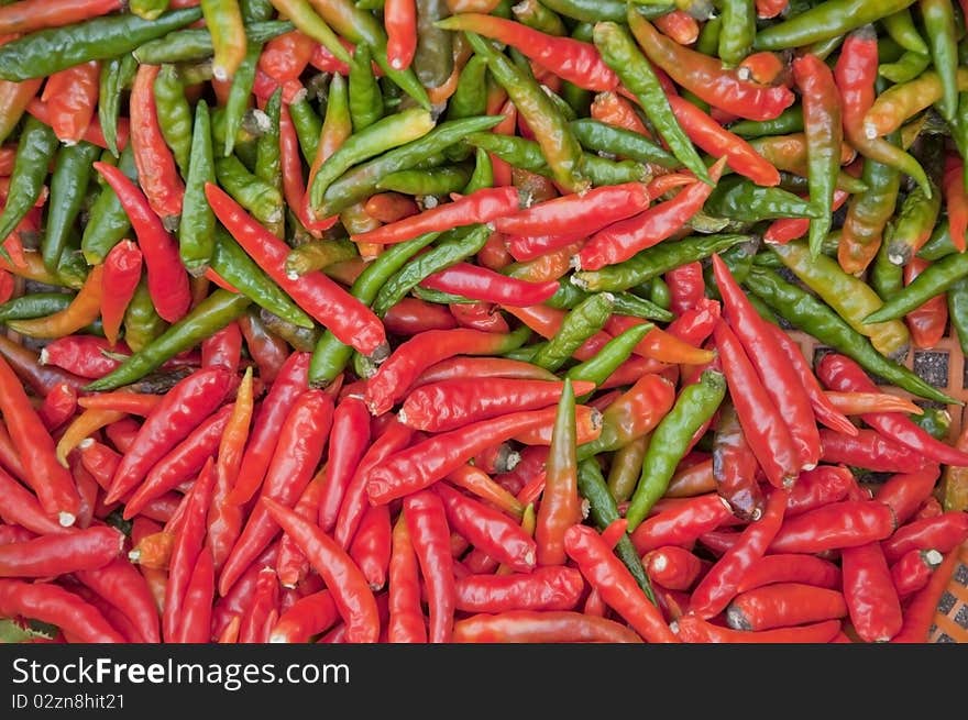 Red and green chili