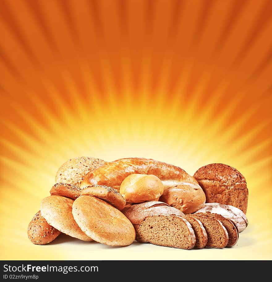 Bread on light background